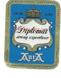 Diplomat strong exportbeer Aura  -  olutetiketti