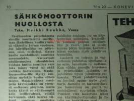 Koneviesti 1959, sis. mm. seur. artikkelit / kuvat / mainokset; Yksiakselisetraktorit pien- ja kääpiötilojen yleiskoneita, Leikkuupuimuri Aros (Aktiv) M2S,