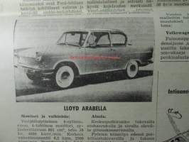 Koneviesti 1959, sis. mm. seur. artikkelit / kuvat / mainokset; Yksiakselisetraktorit pien- ja kääpiötilojen yleiskoneita, Leikkuupuimuri Aros (Aktiv) M2S,