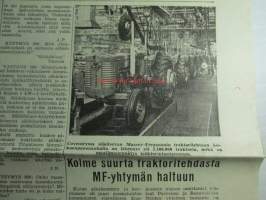 Koneviesti 1959, sis. mm. seur. artikkelit / kuvat / mainokset; Yksiakselisetraktorit pien- ja kääpiötilojen yleiskoneita, Leikkuupuimuri Aros (Aktiv) M2S,