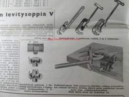 Koneviesti 1959, sis. mm. seur. artikkelit / kuvat / mainokset; Yksiakselisetraktorit pien- ja kääpiötilojen yleiskoneita, Leikkuupuimuri Aros (Aktiv) M2S,