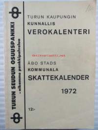 Turun kaupungin kunnallisverokalenteri 1972 vuoden 1971 tuloista