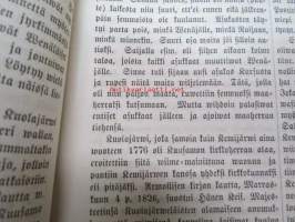 Kirjallinen kuukauslehti 1869 nr 3 maaliskuu, sis. mm. seur. artikkelit; Katsahdus entisiin ja nykyisiin oloihin Kuolajärvellä (Kuolajärvi), Uuden Suomalaisen