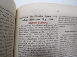 Kirjallinen kuukauslehti 1869 nr 3 maaliskuu, sis. mm. seur. artikkelit; Katsahdus entisiin ja nykyisiin oloihin Kuolajärvellä (Kuolajärvi), Uuden Suomalaisen