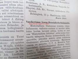 Kirjallinen kuukauslehti 1869 nr 3 maaliskuu, sis. mm. seur. artikkelit; Katsahdus entisiin ja nykyisiin oloihin Kuolajärvellä (Kuolajärvi), Uuden Suomalaisen