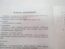 Suomen Autoliiton traktorinajajien ajotaitokoe 1968 - Kilpailusäännöt ja ajotaitoradan esimerkki