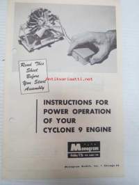 Monogram Wright Cyclone 9 instructions, assembly -esite ja käyttö- ja asennusohjeet pienoismallimoottorille