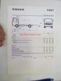 Volvo F407 -tekniset tiedot, esite