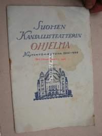 Suomen Kansallisteatterin ohjelma näytäntökautena 1943-1944