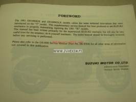 Suzuki GS1100G/GL supplementary service manual -korjaamokirjan lisäosa