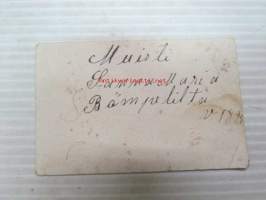 Onnea ja menestystä - &quot;Muisti Sanna Maria Römpeliltä v. 1895&quot; -mitä ilmeisimmin rippikoulun muistoksi annettu kuvakortti, kirjoitustaito ollut heikohko