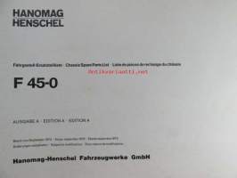 Hanomag Henschel Ersatzteile-Katalog Chassis Spare Parts List F 45-0, Edition A  - Varaosaluettelo