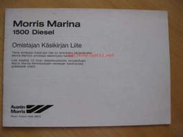 Morris Marina 1500 Diesel -omistajan käsikirjan liite