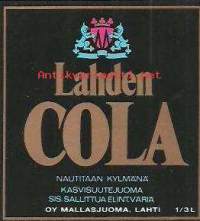 Lahden Cola -  juomaetiketti