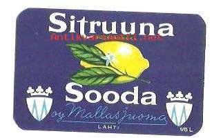 sitruuna Soodaa  -  juomaetiketti