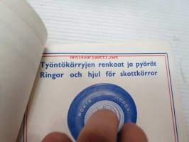Nokia kuljetusvaunujen pyörät, työntökärryjen renkaat, -myyntiesite 9 kpl yhdessä