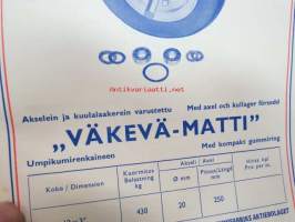 Nokia kuljetusvaunujen pyörät, työntökärryjen renkaat, -myyntiesite 9 kpl yhdessä