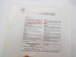 Austin Allegro 1100 sdr D/L -myyntiesite
