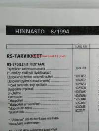 Ford tarvikkeiden tuotetietoja 6/1994