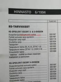 Ford tarvikkeiden tuotetietoja 6/1994