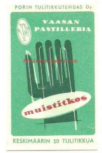 Vaasan Pastilleria -  tulitikkuetiketti