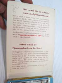 Föreningsbankens kartserie -keräilykarttakortteja kansiossa 25 kpl, kaikki näkyvät kuvissa, yklsi suomenkielinen