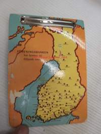Föreningsbankens kartserie -keräilykarttakortteja kansiossa 25 kpl, kaikki näkyvät kuvissa, yklsi suomenkielinen