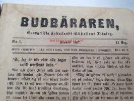 Budbärären - Evangeliska Fosterlands-Stiftelsens Tidning 1867 -sidottu vuosikerta