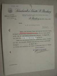 Schuchard &amp; Schütte St. Petersburg 4. / 17. 9.1912 -asiakirja