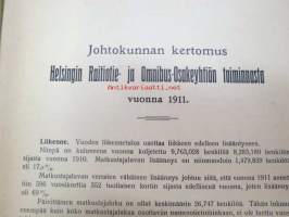 Helsingin Raitiotie- ja omnibusosakeyhtiö 1911 vuosikertomus