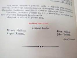 Helsingin Raitiotie- ja omnibusosakeyhtiö 1911 vuosikertomus