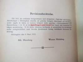 Helsingfors Spårvägs- och omnibus-aktiebolaget 1911 -årsberättelse