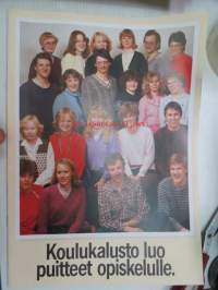 Koulukalusto luo puitteet opiskelulle. -myyntiesite