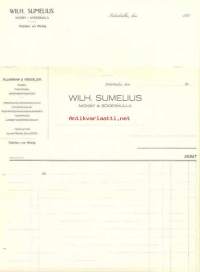 Wilh. Sumelius Nickby &amp; Söderkulla    1910-luku  - blanco firmalomake  2 eril