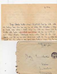 Kenttäpostikuori ja kirje, 06.10.1941. Peiteluku 1316, II/JR55.