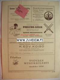 Työväen Musiikkilehti 1929 nr 12