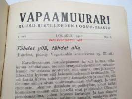 Ruusu-Risti 1928-29 Salatieteellinen aikakauskirja sidottu vuosikerta