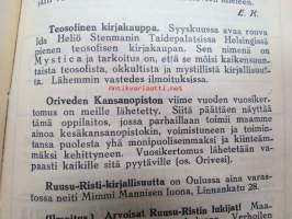 Ruusu-Risti 1924 Okkultinen aikakauskirja sidottu vuosikerta