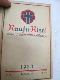 Ruusu-Risti 1923 Okkultinen aikakauskirja sidottu vuosikerta