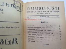 Ruusu-Risti 1923 Okkultinen aikakauskirja sidottu vuosikerta