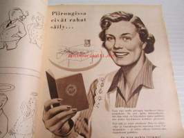 Suomen Kuvalehti 1951 nr 7, (kansikuva Leena Pietilä), V. A. Koskenniemi: ranskalainen rapsodia, olisiko jo aika sijoittaa siirtokalastajat, kurja kirje