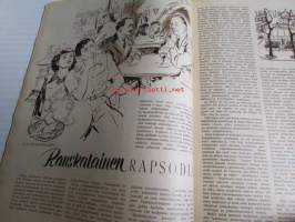 Suomen Kuvalehti 1951 nr 7, (kansikuva Leena Pietilä), V. A. Koskenniemi: ranskalainen rapsodia, olisiko jo aika sijoittaa siirtokalastajat, kurja kirje
