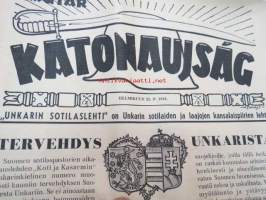 Magyar Katonaujság - &quot;Unkarin sotilaslehti&quot; - Tervehdys Unkarista -Suomen sotilaspastorien aikakauslehden &quot;Koti ja Kasarmin&quot; unkarinkielinen numero muodosti