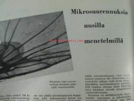 Tekniikan maailma 1955 nr 9, sis. mm. seur. artikkelit / kuvat / mainokset;  Mikrosuurennuksia uusilla menetelmillä, Televisiovastaanotin osaluettelo ja tekninen