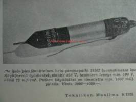 Tekniikan maailma 1955 nr 9, sis. mm. seur. artikkelit / kuvat / mainokset;  Mikrosuurennuksia uusilla menetelmillä, Televisiovastaanotin osaluettelo ja tekninen