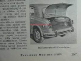 Tekniikan maailma 1955 nr 5, sis. mm. seur. artikkelit / kuvat / mainokset; Uusi Nikon S-2, Halpa ja helppo rakenteinen Vihmuri eli puutarhakastelija, Tislauksesta,