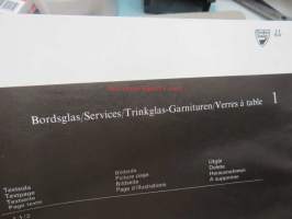 Orrefors -lasitehtaan hinnaston täydennys- ja muutossivut 1975