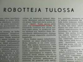 Tekniikan Maailma 1954 nr 5, sis. mm. seur. artikkelit / kuvat / mainokset; Kansikuvassa Frankfurtin messu-uutuus sähköraketti, &quot;Minisub&quot; jokamiehen sukellusvene,