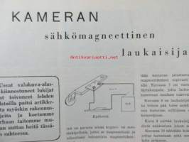 Tekniikan Maailma 1954 nr 8, sis. mm. seur. artikkelit / kuvat / mainokset; Kannessa pienoiskamera Colibri, Kameran sähkömagneettinen laukaisija, 4W