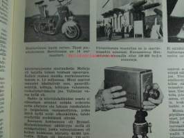 Tekniikan Maailma 1954 nr 8, sis. mm. seur. artikkelit / kuvat / mainokset; Kannessa pienoiskamera Colibri, Kameran sähkömagneettinen laukaisija, 4W